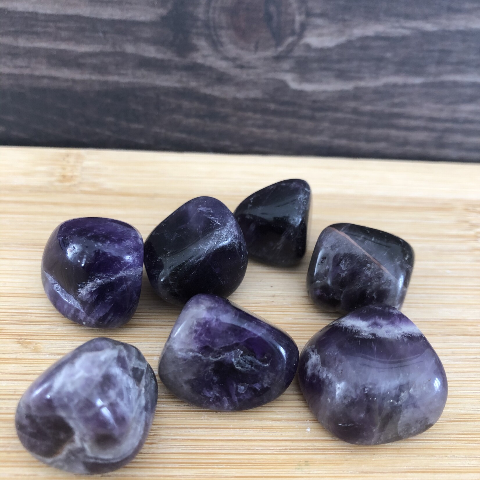 chevron amethyst tumbled stone