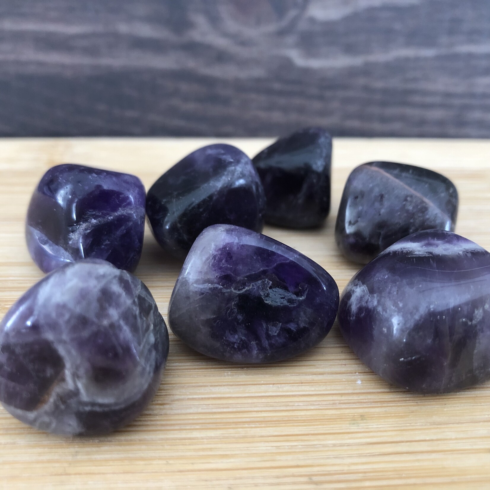chevron amethyst tumbled stone