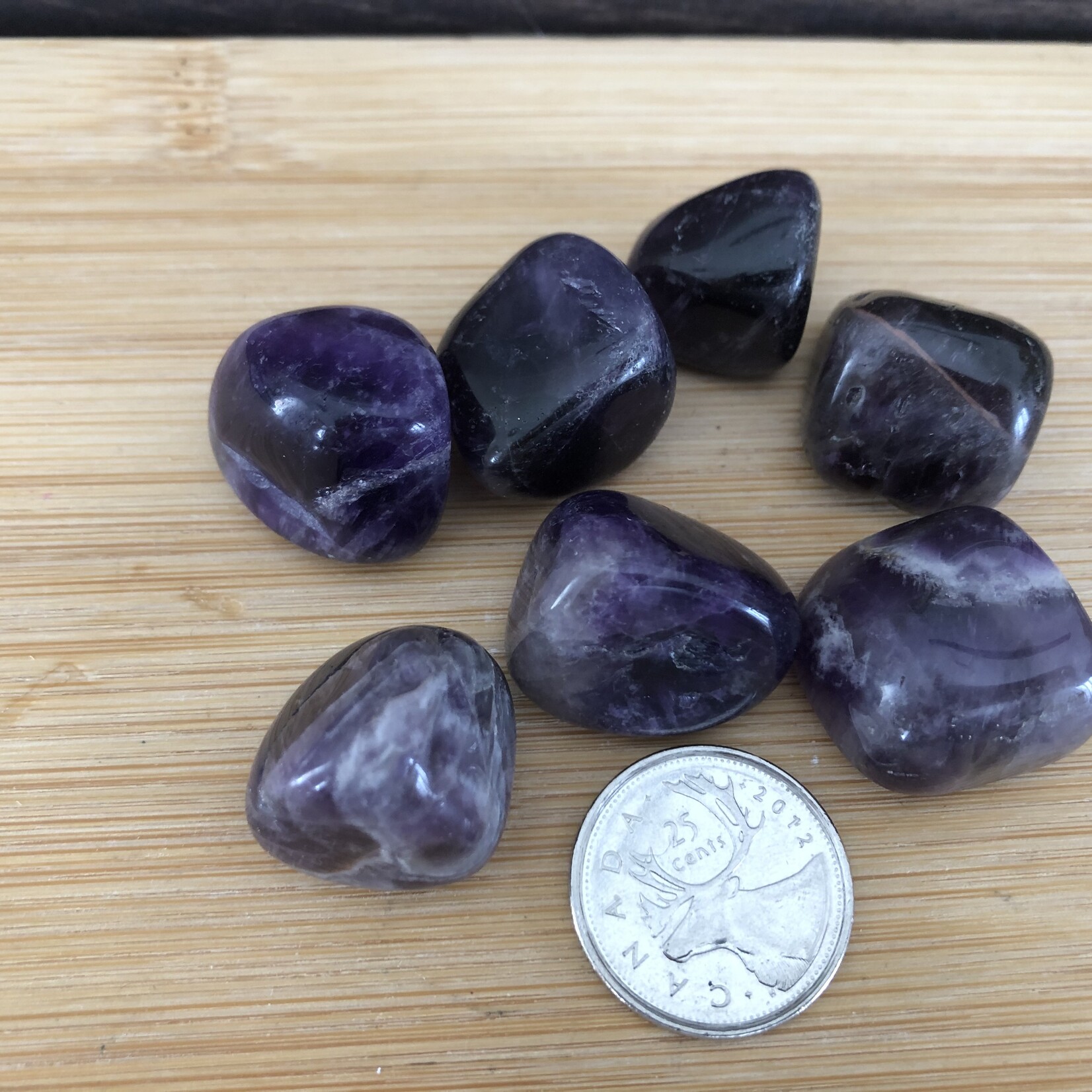 chevron amethyst tumbled stone
