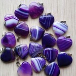 pendentif agate rayures violettes