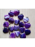 pendentif agate rayures violettes