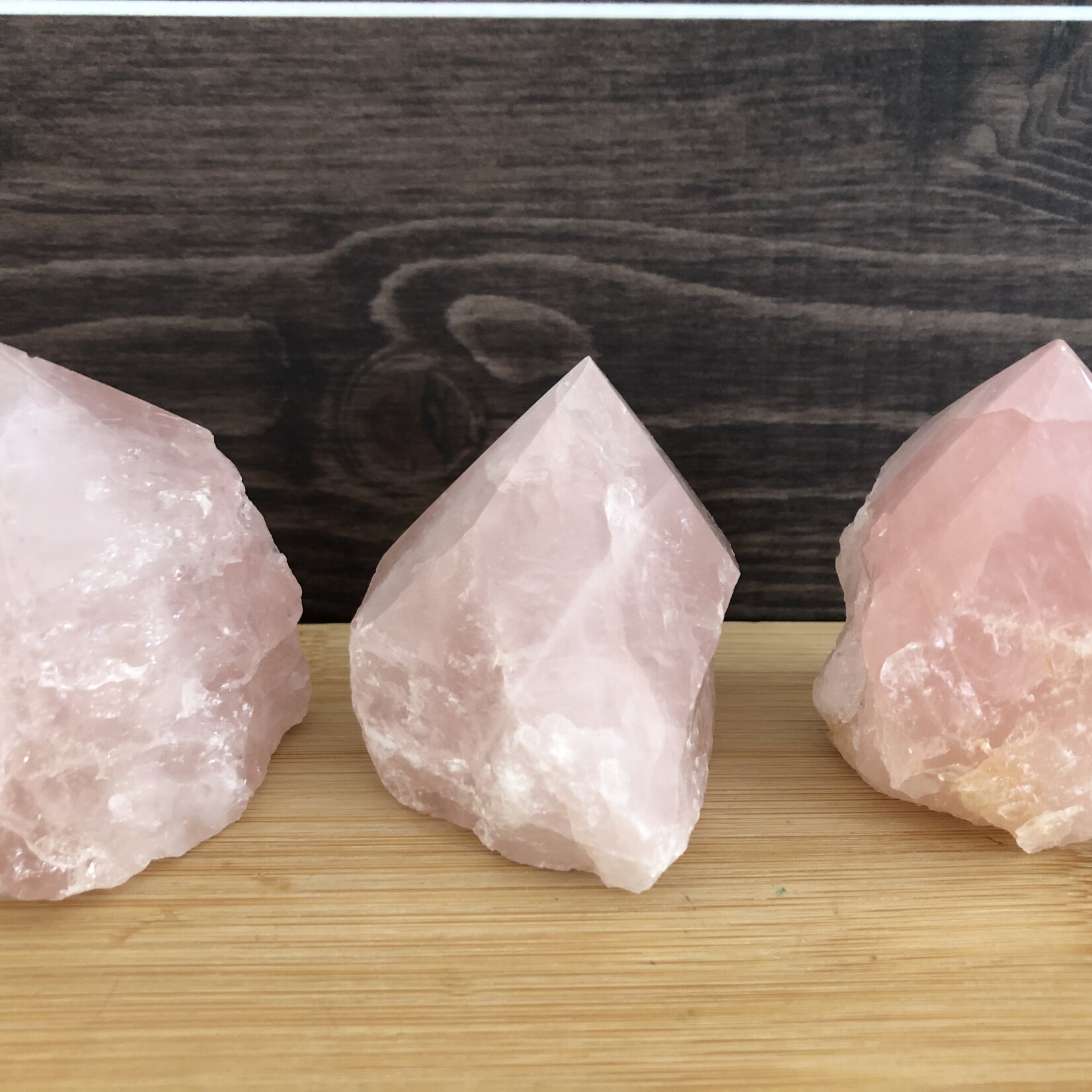 Polished Rose Quartz Pyramid – Raw Base & Smooth Top – Love, Healin, Harmony Energy