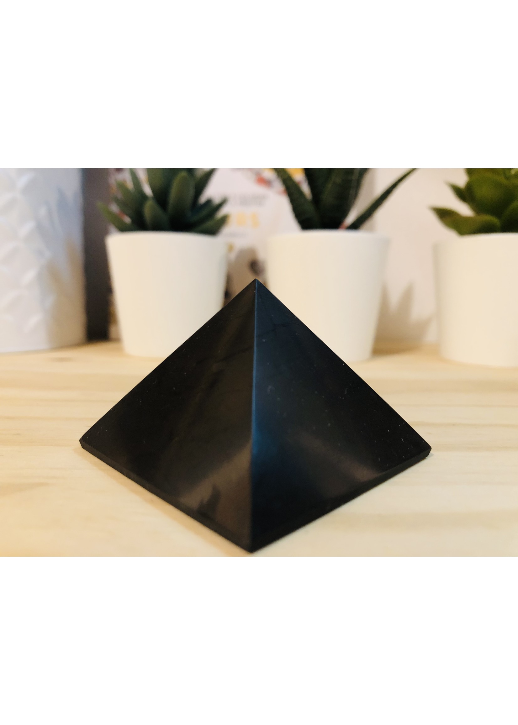 shungite pyramid 50mm-polished