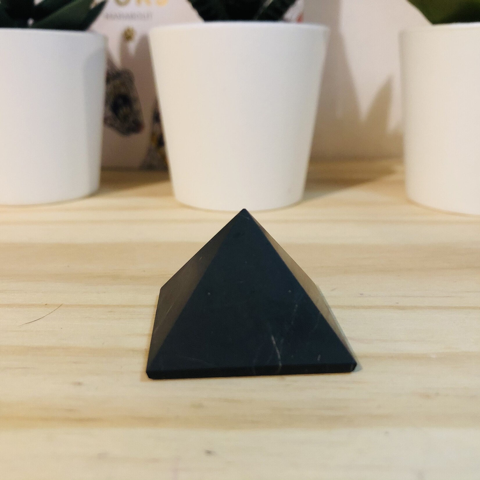 Russian Shungite Pyramid - Natural Black Stone for EMF Protection and Energetic Harmony