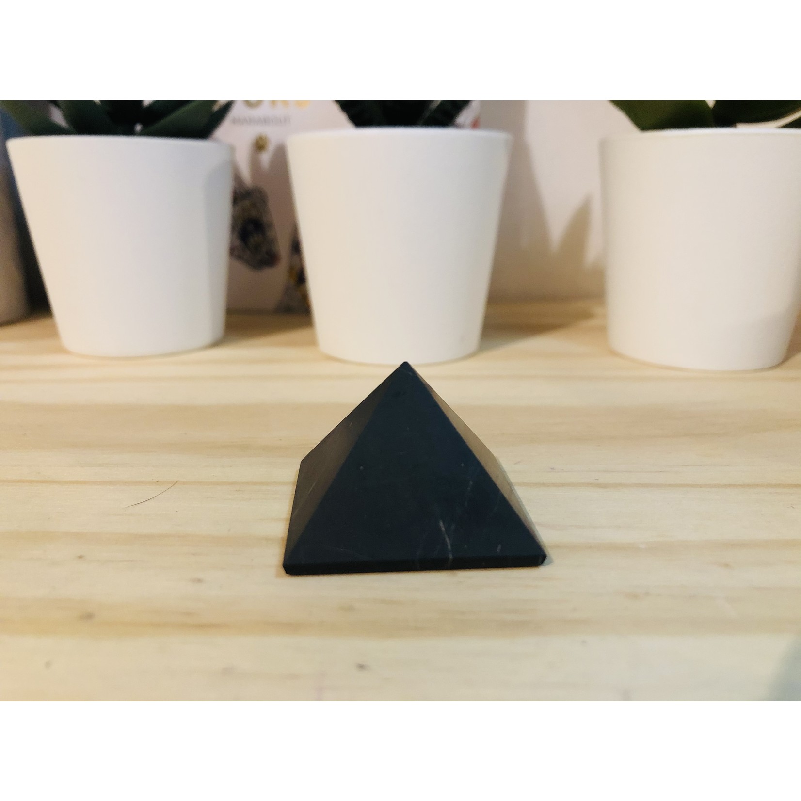 Elite Russian Shungite Pyramid, 30mm - Unpolished, Natural Black Stone for EMF Protection and Energetic Harmony