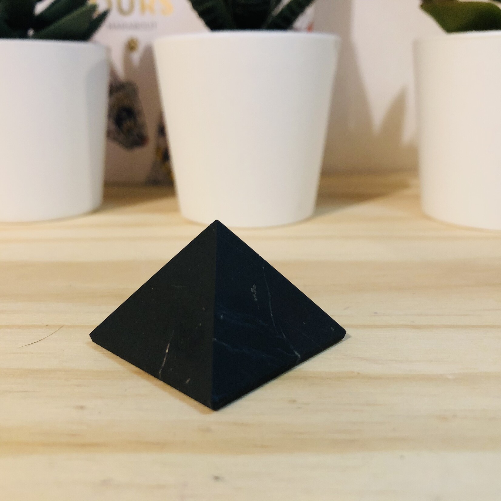 Russian Shungite Pyramid - Natural Black Stone for EMF Protection and Energetic Harmony