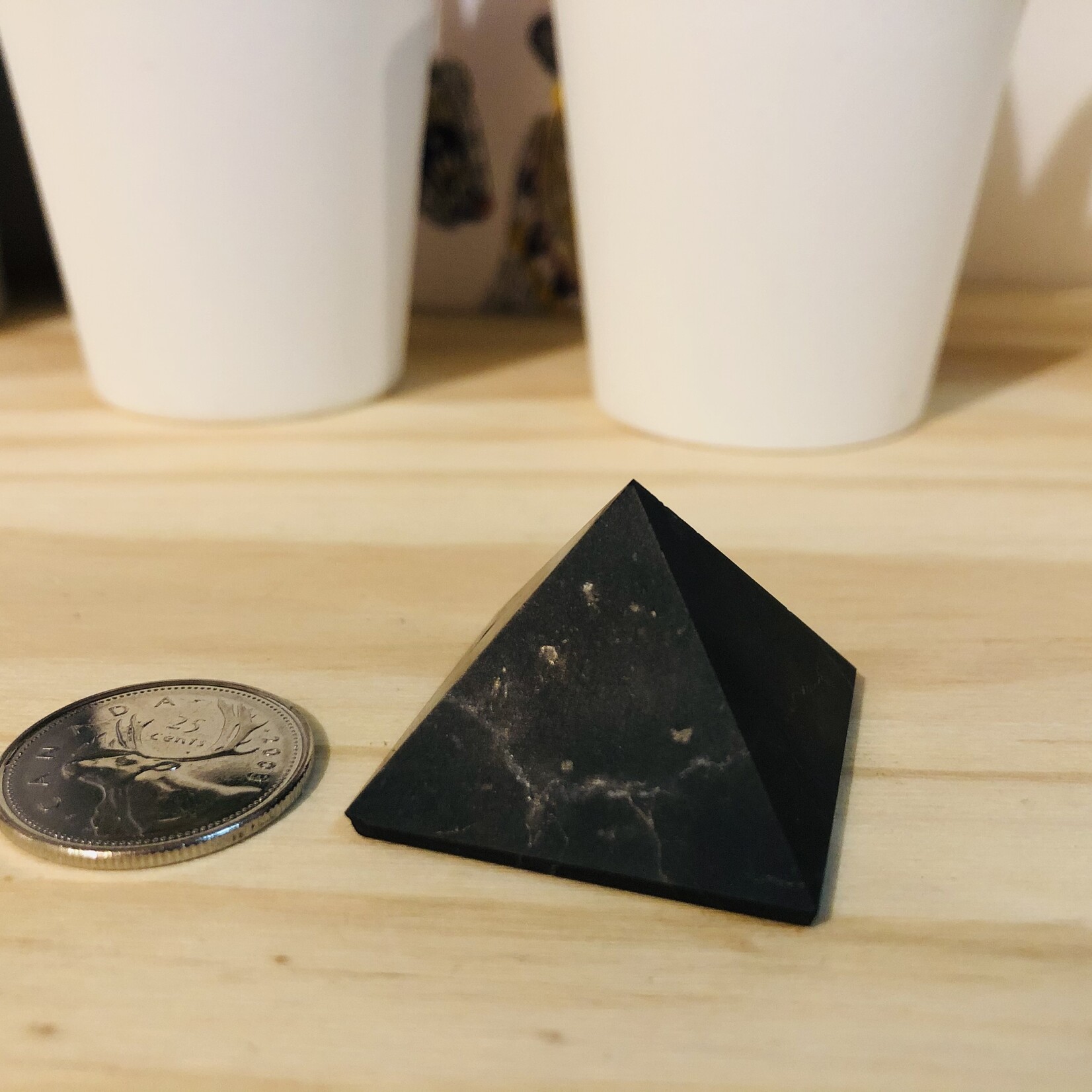 Russian Shungite Pyramid - Natural Black Stone for EMF Protection and Energetic Harmony