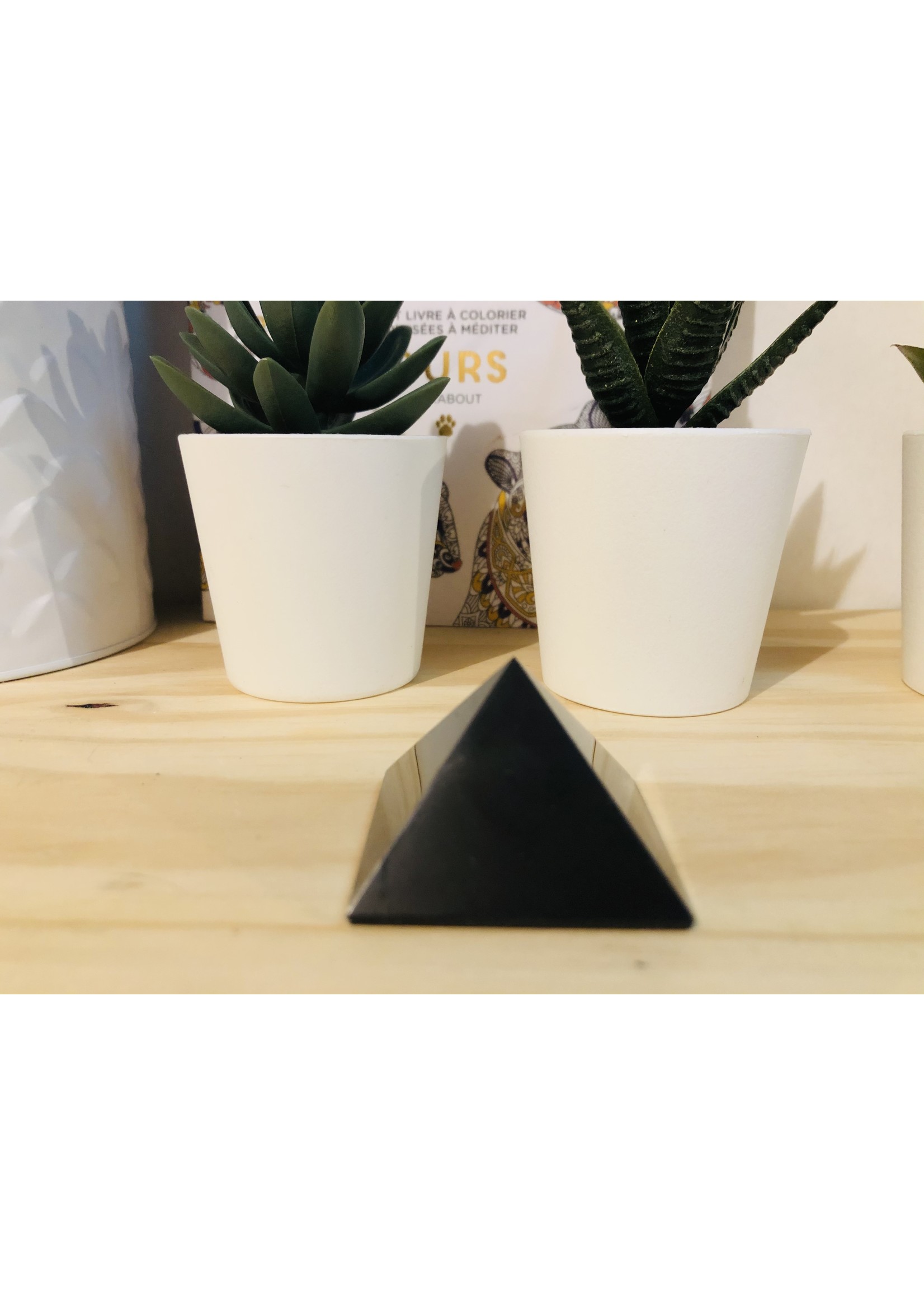 shungite pyramid 40mm-polished