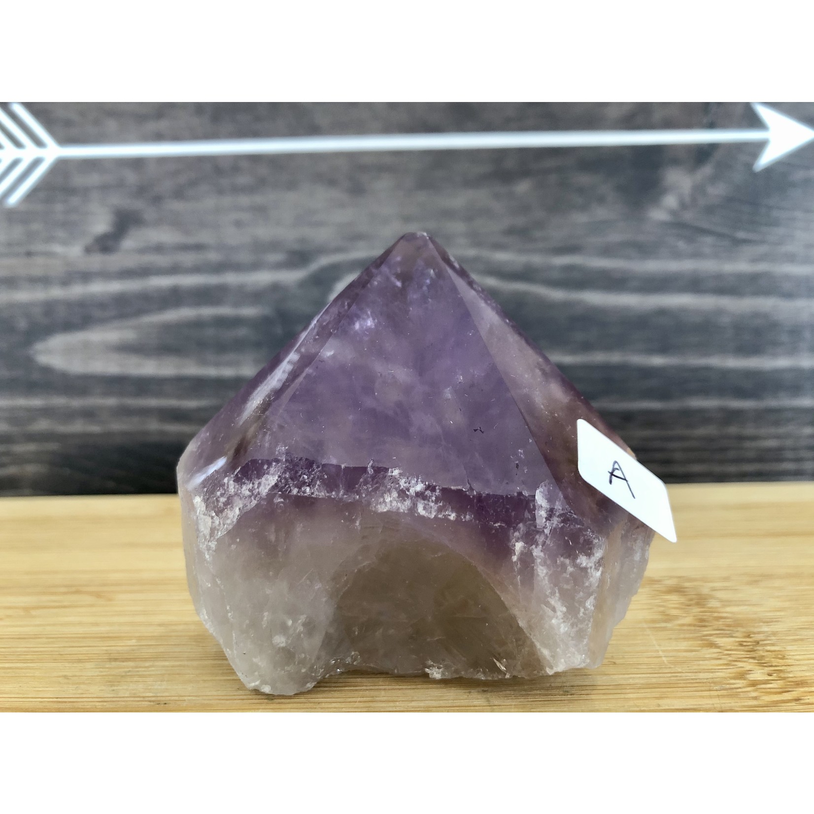 large amethyst top polished, large amethyst point, stone of wisdom and humility, promotes spiritual elevation, concentration and meditation