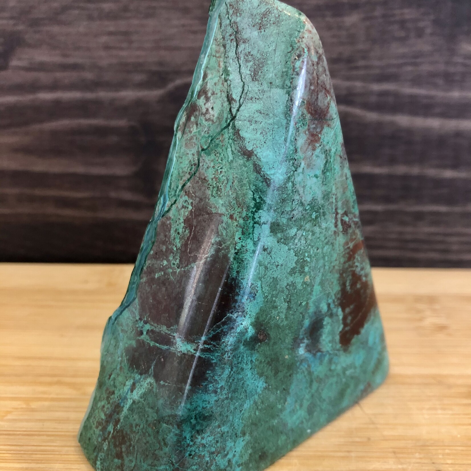 Polished Chrysocolla Triangle – Positive Energy Stone for Strengthening Friendships