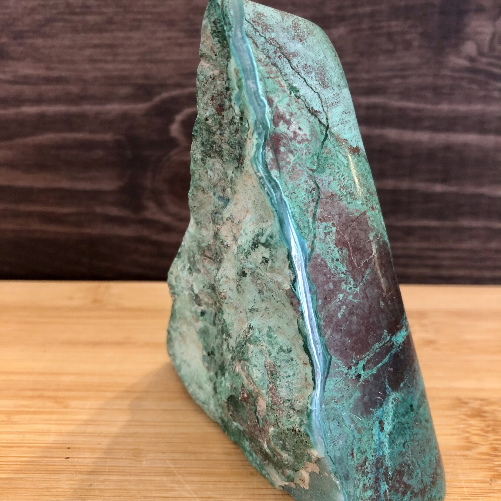 Polished Chrysocolla Triangle – Positive Energy Stone for Strengthening Friendships