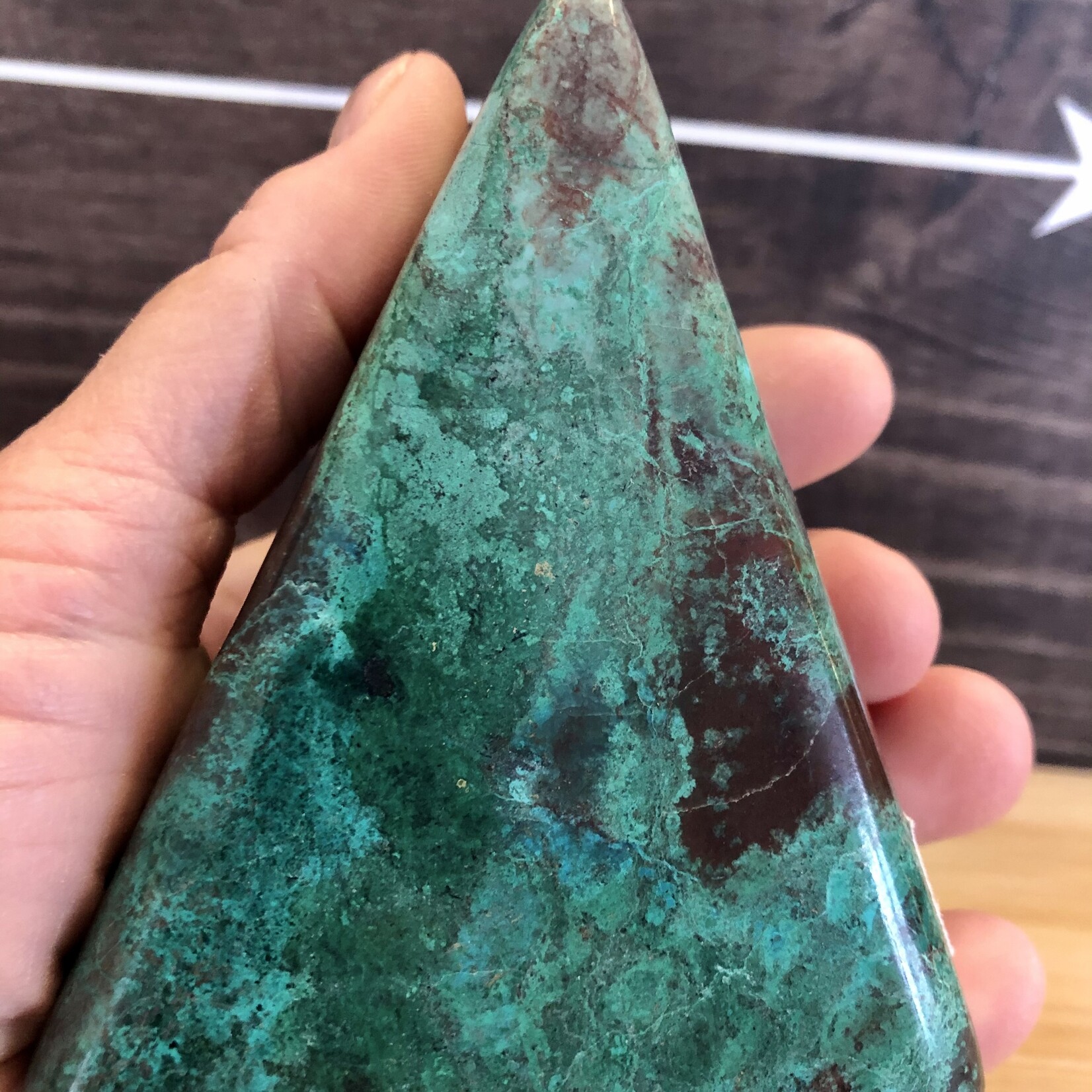 Polished Chrysocolla Triangle – Positive Energy Stone for Strengthening Friendships