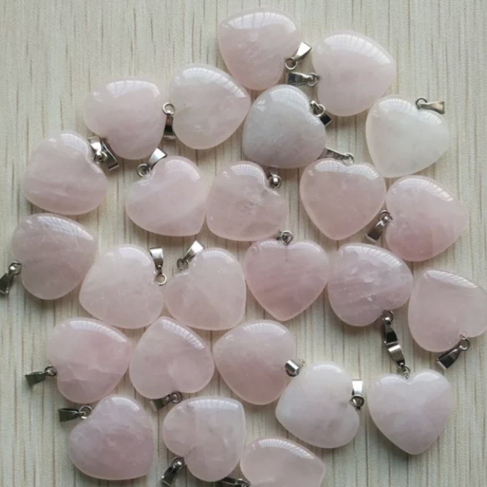 pendentif rose quartz  20mm