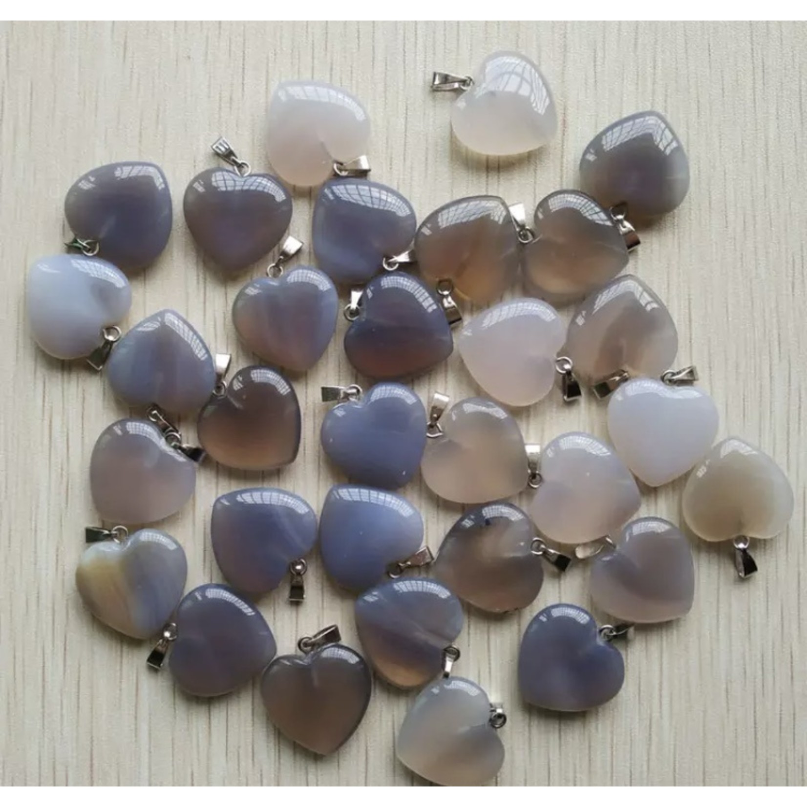 pendentif agate grise 20mm