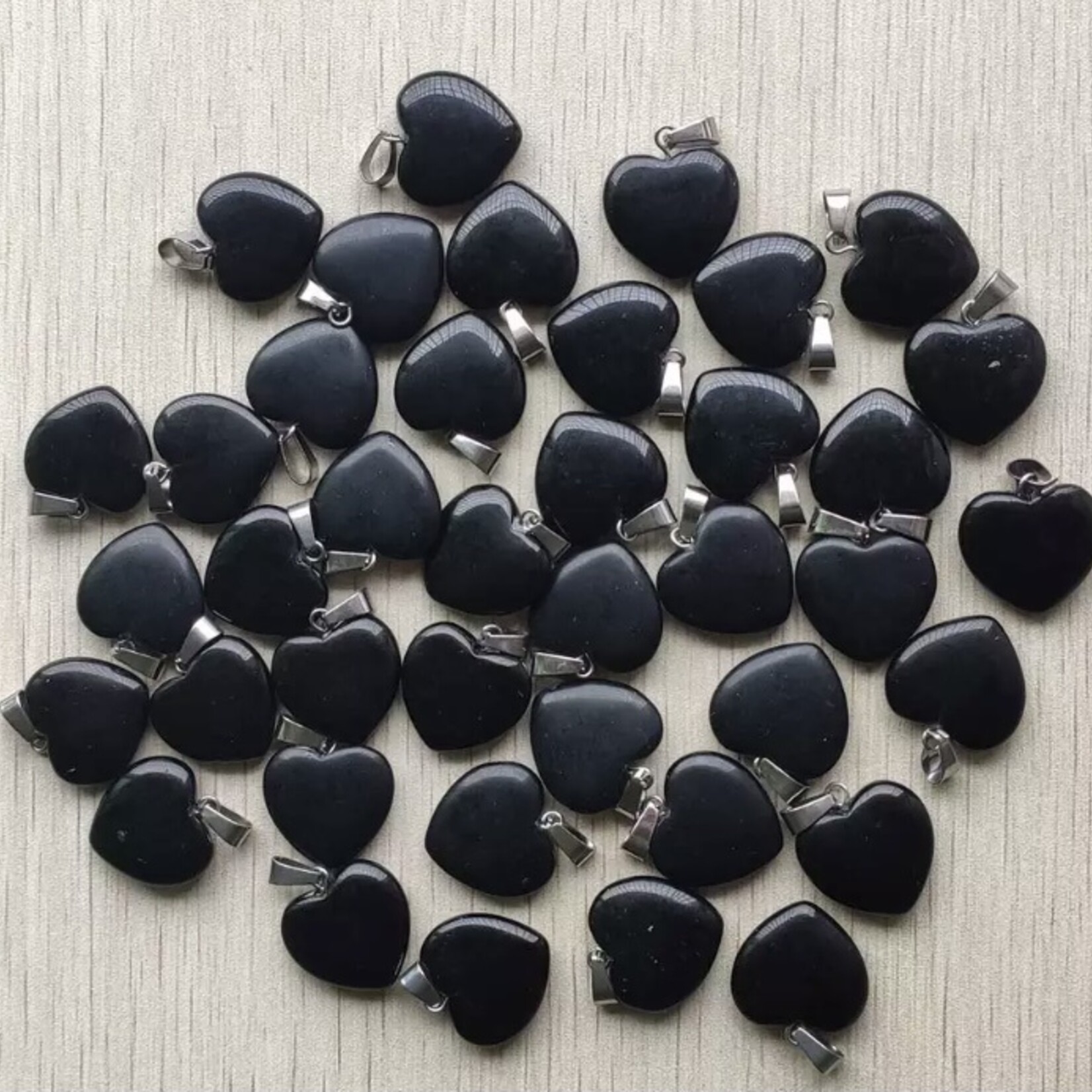 pendentif obsidienne noire 20mm