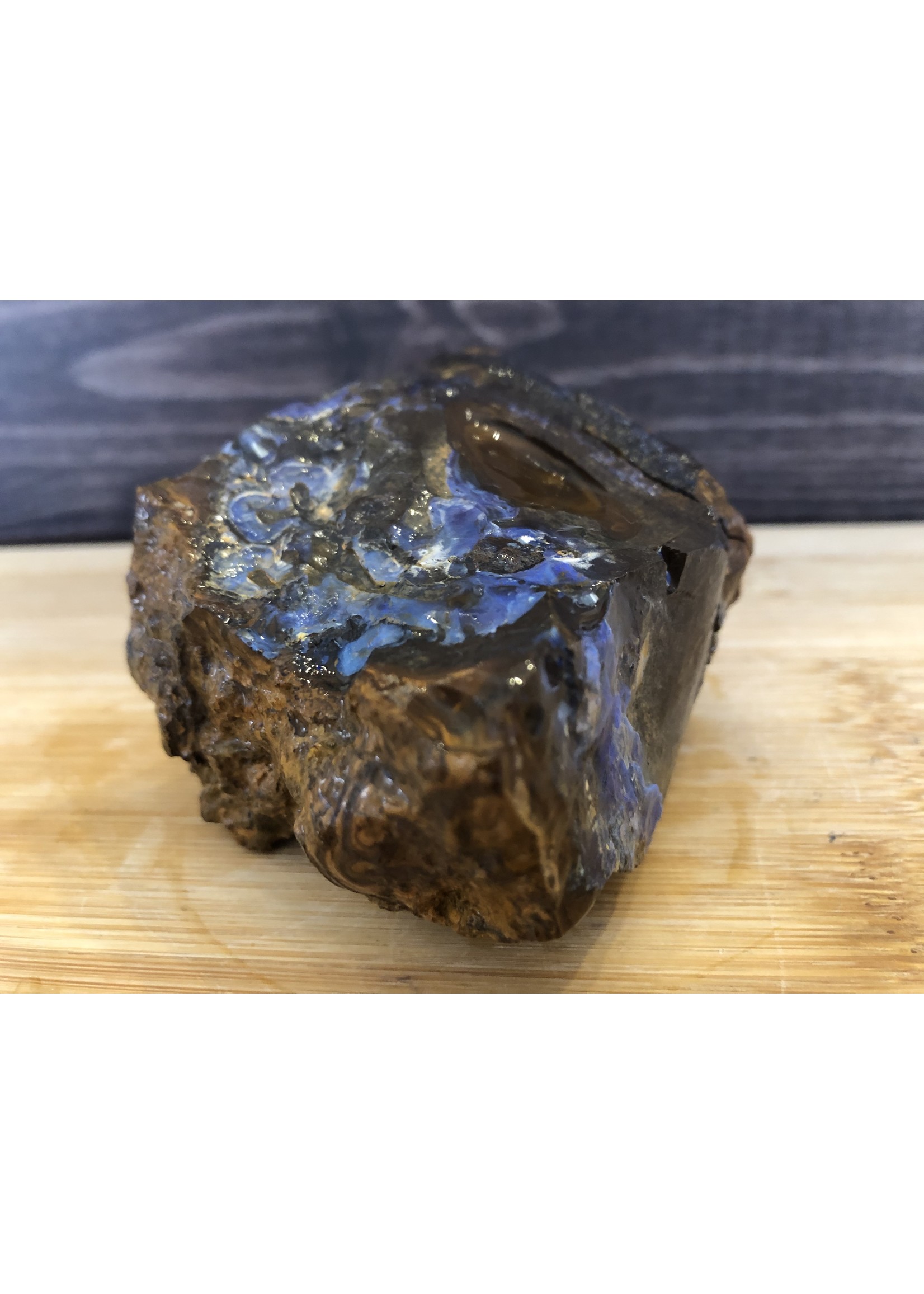 rough boulder opal-black and blue
