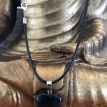 collier cœur obsidienne noire