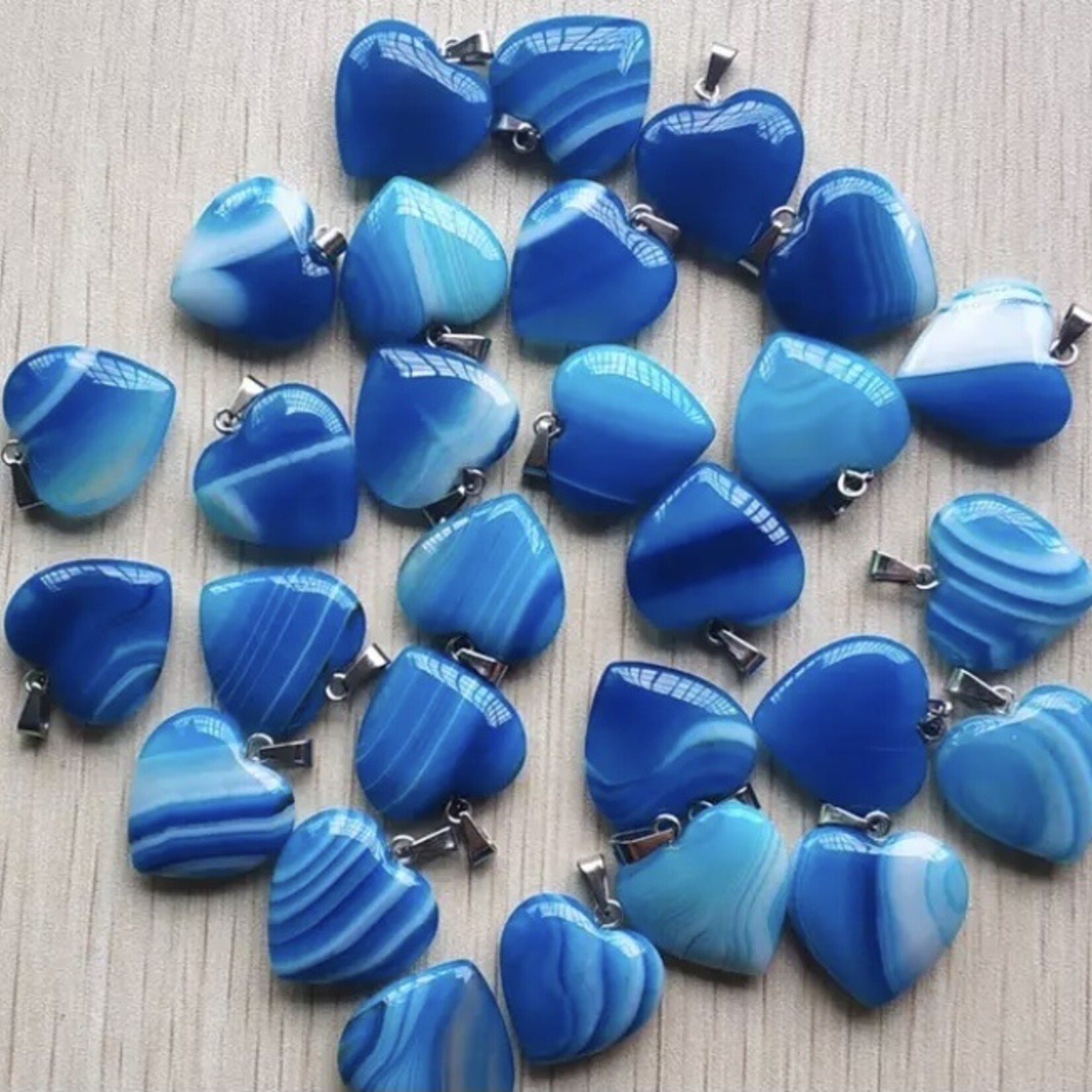 heart necklace blue onyx