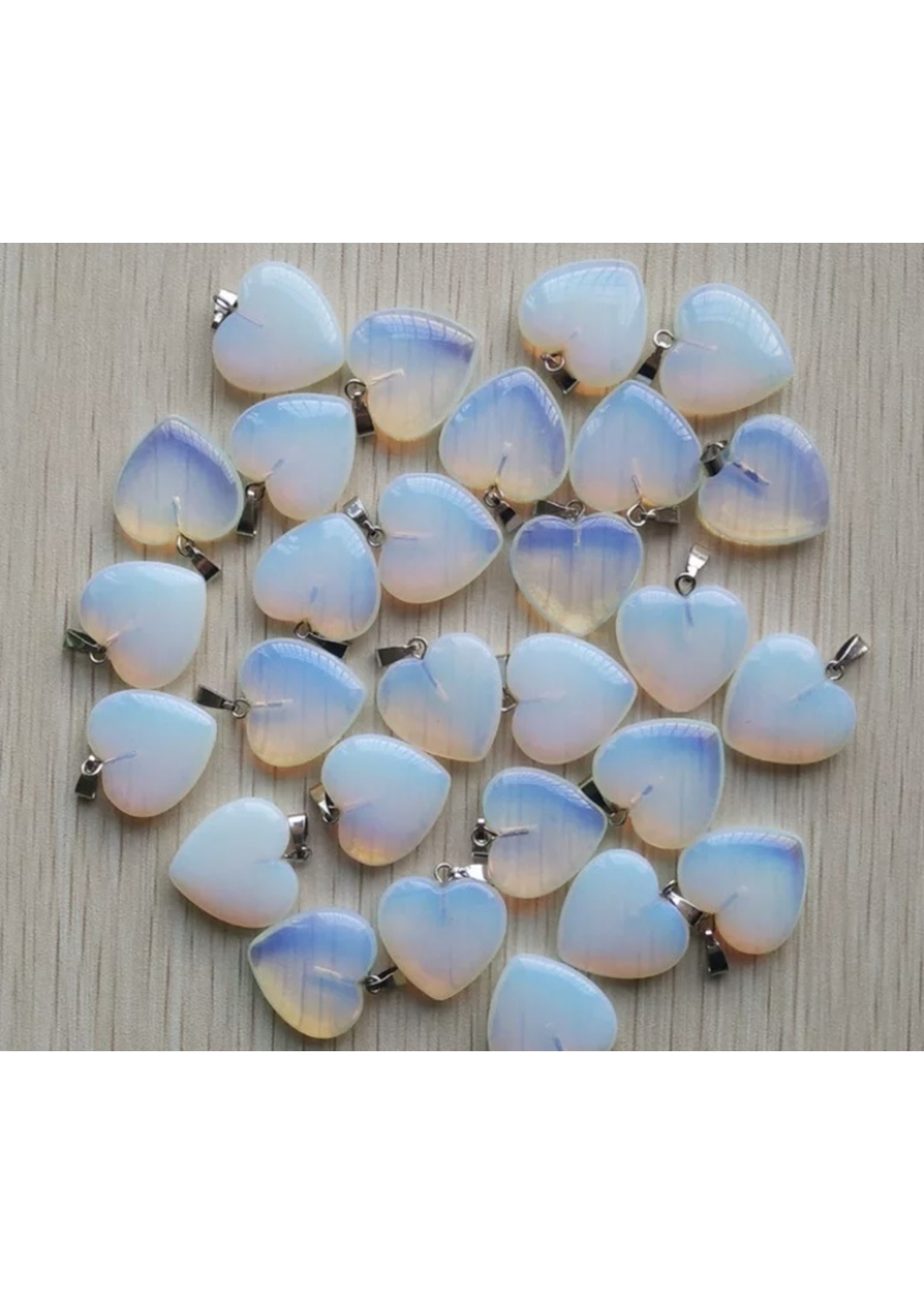 collier cœur opale