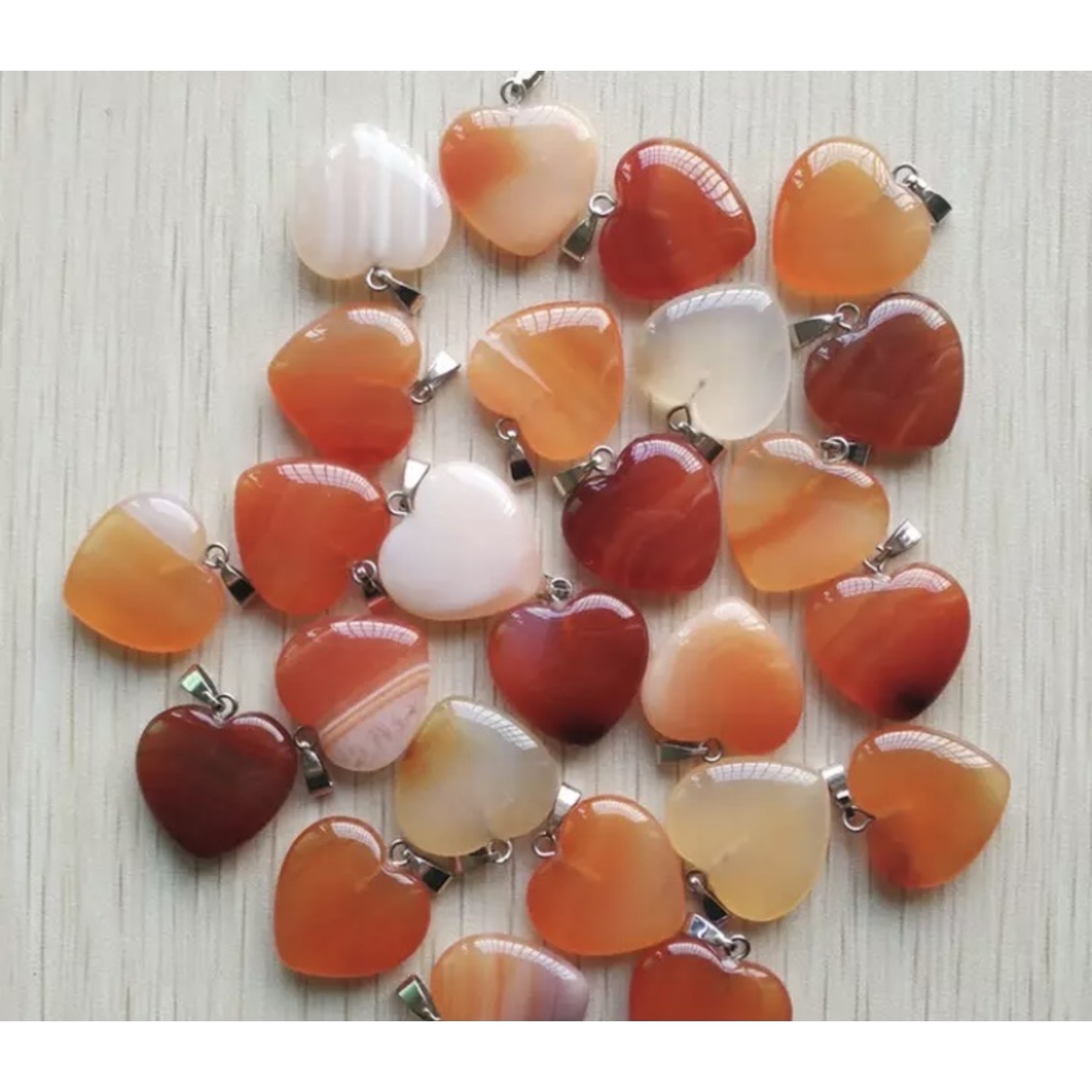 heart necklace stripped agate