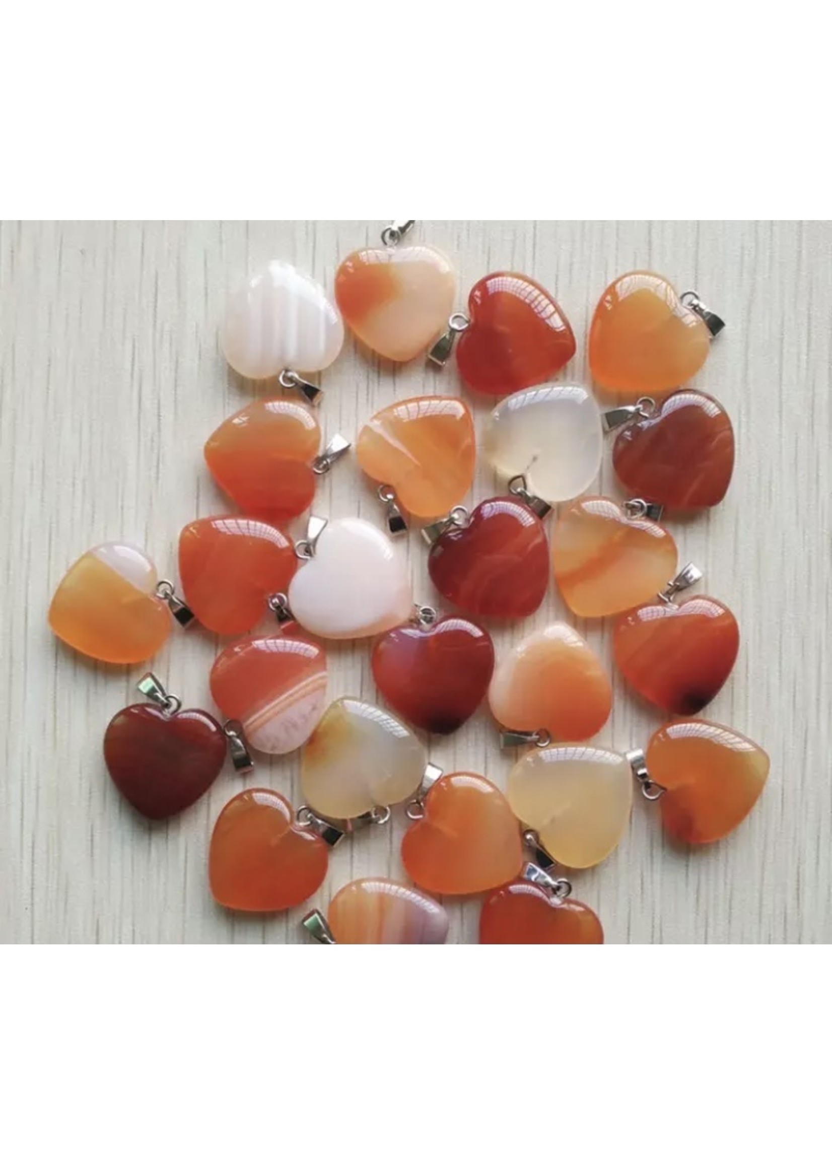 heart necklace stripped agate