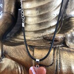 heart necklace stripped agate