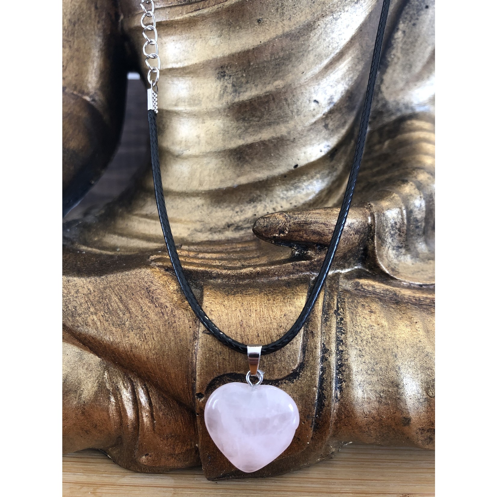 heart necklace rose quartz