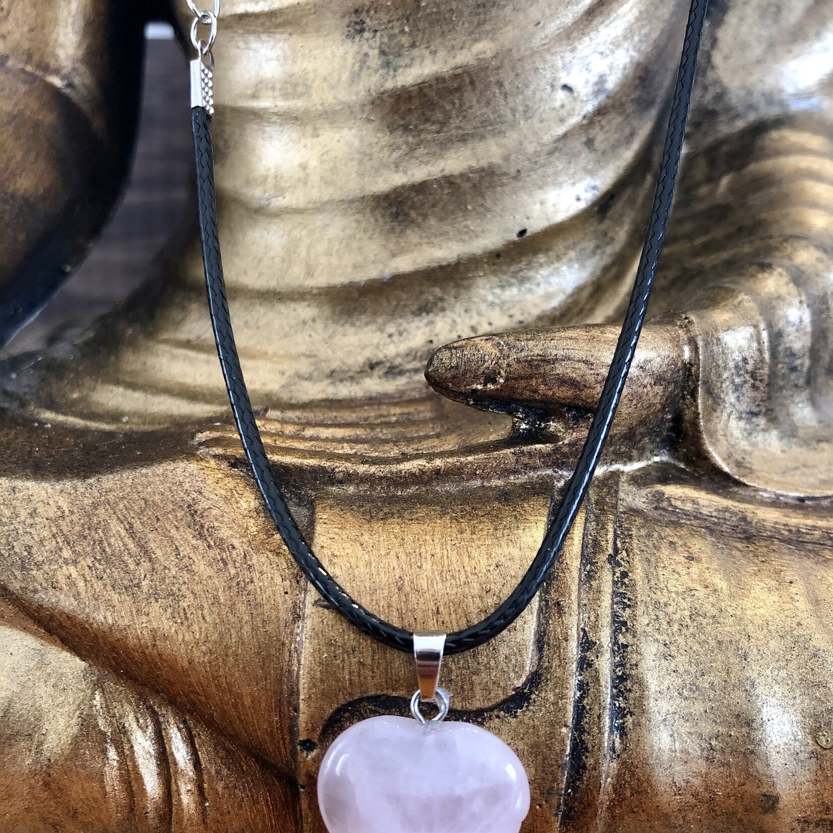 heart necklace rose quartz
