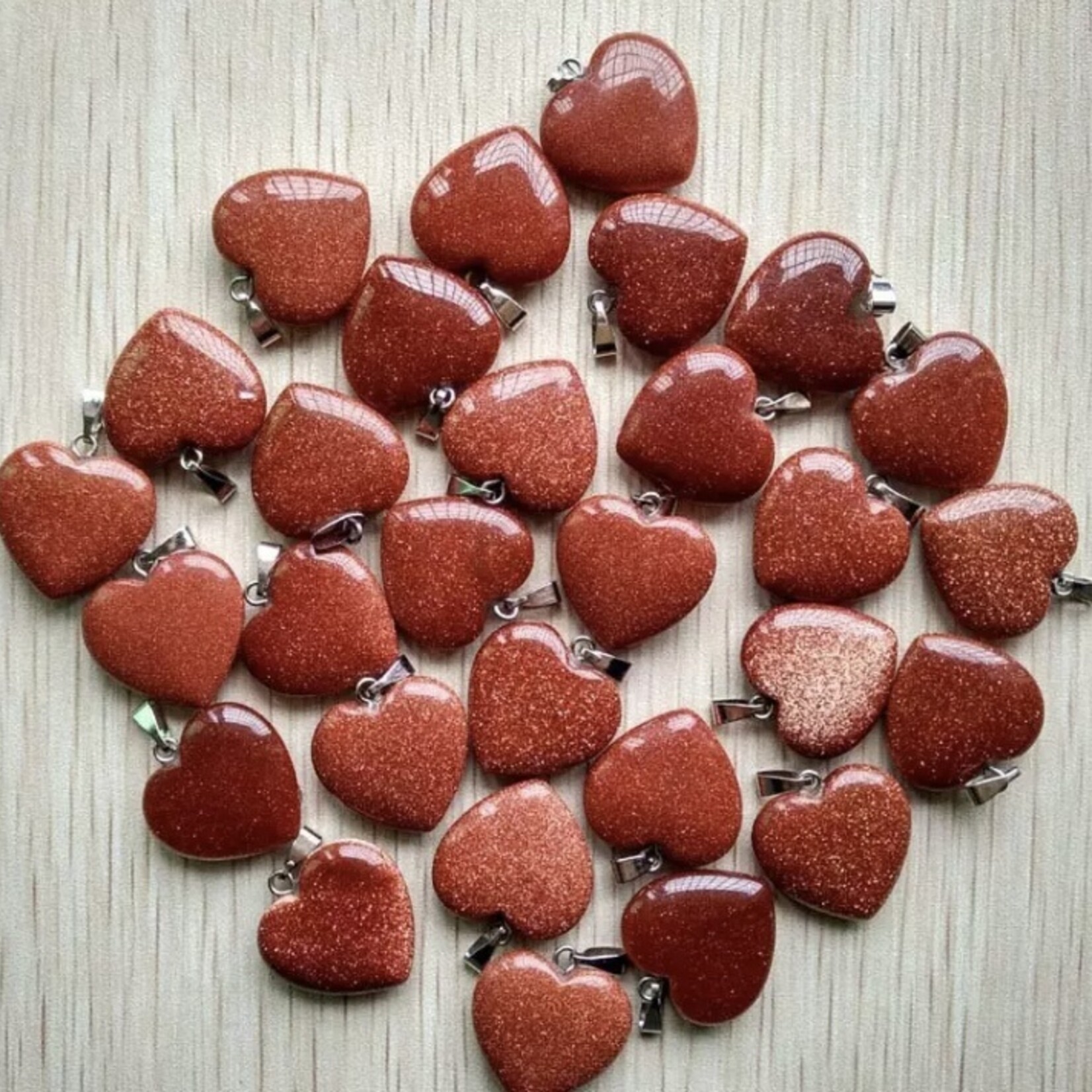 heart necklace golden sand