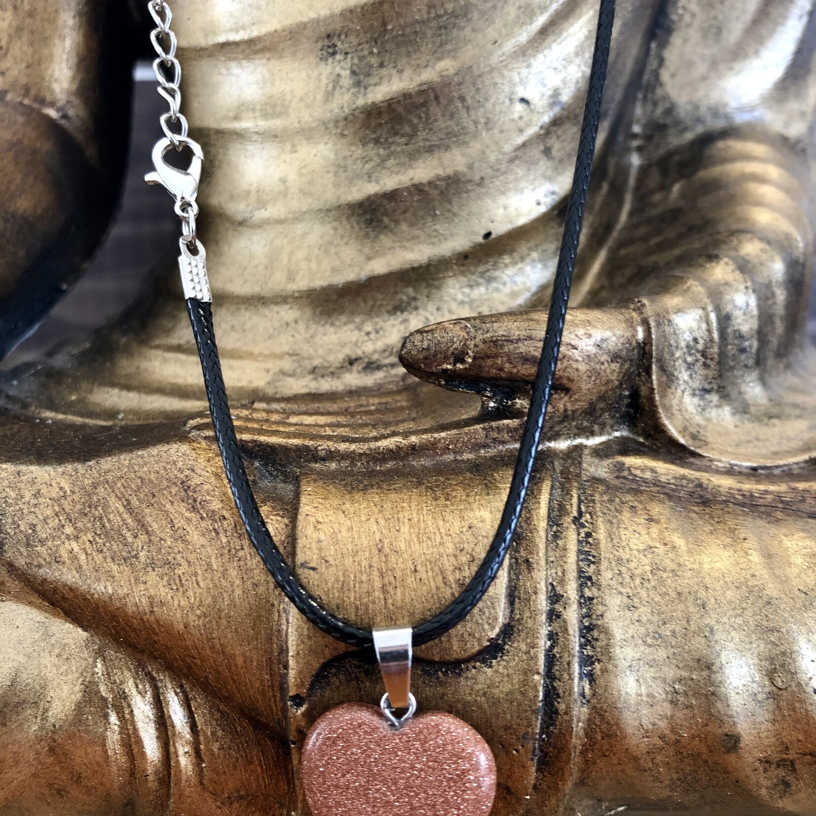 heart necklace golden sand