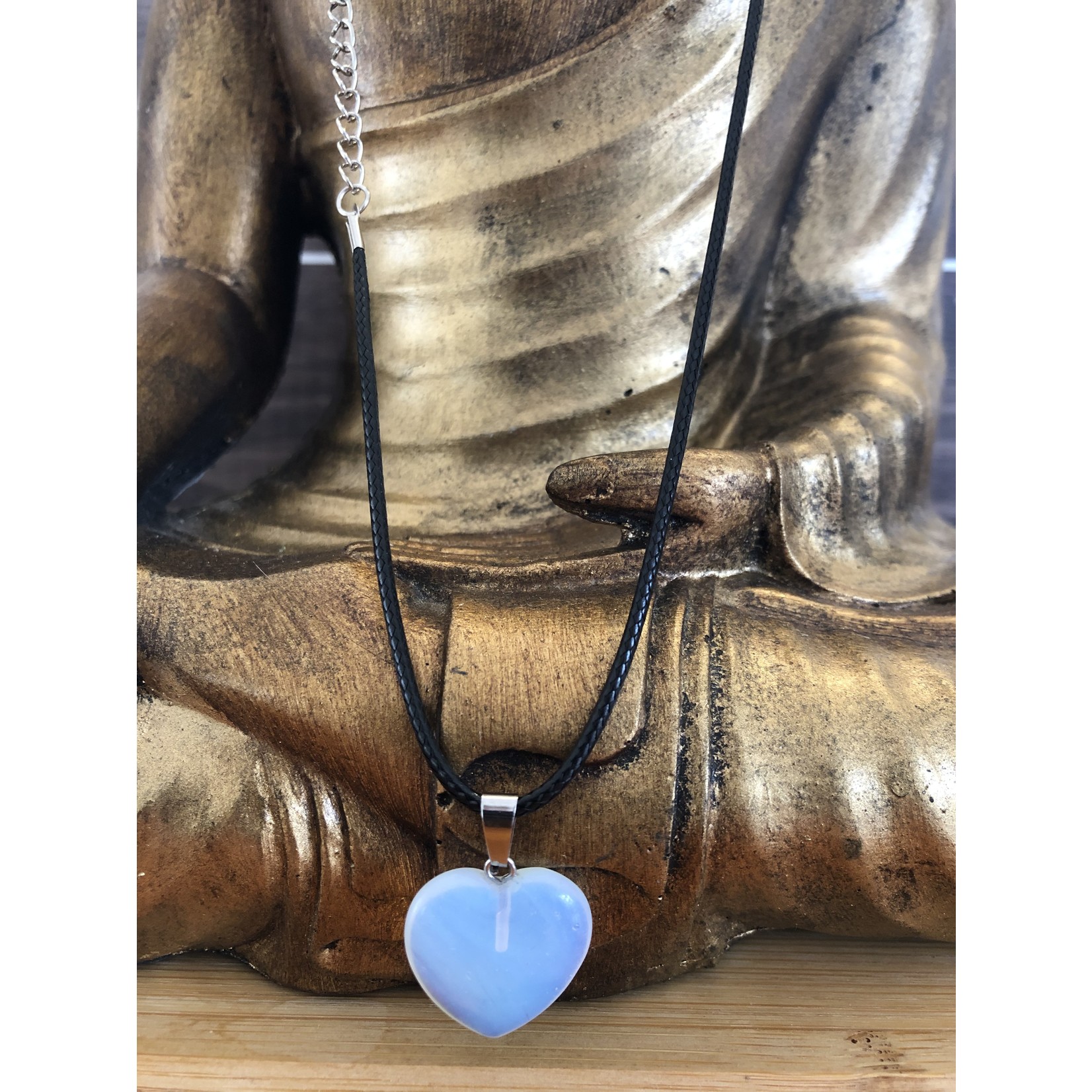 heart necklace opal