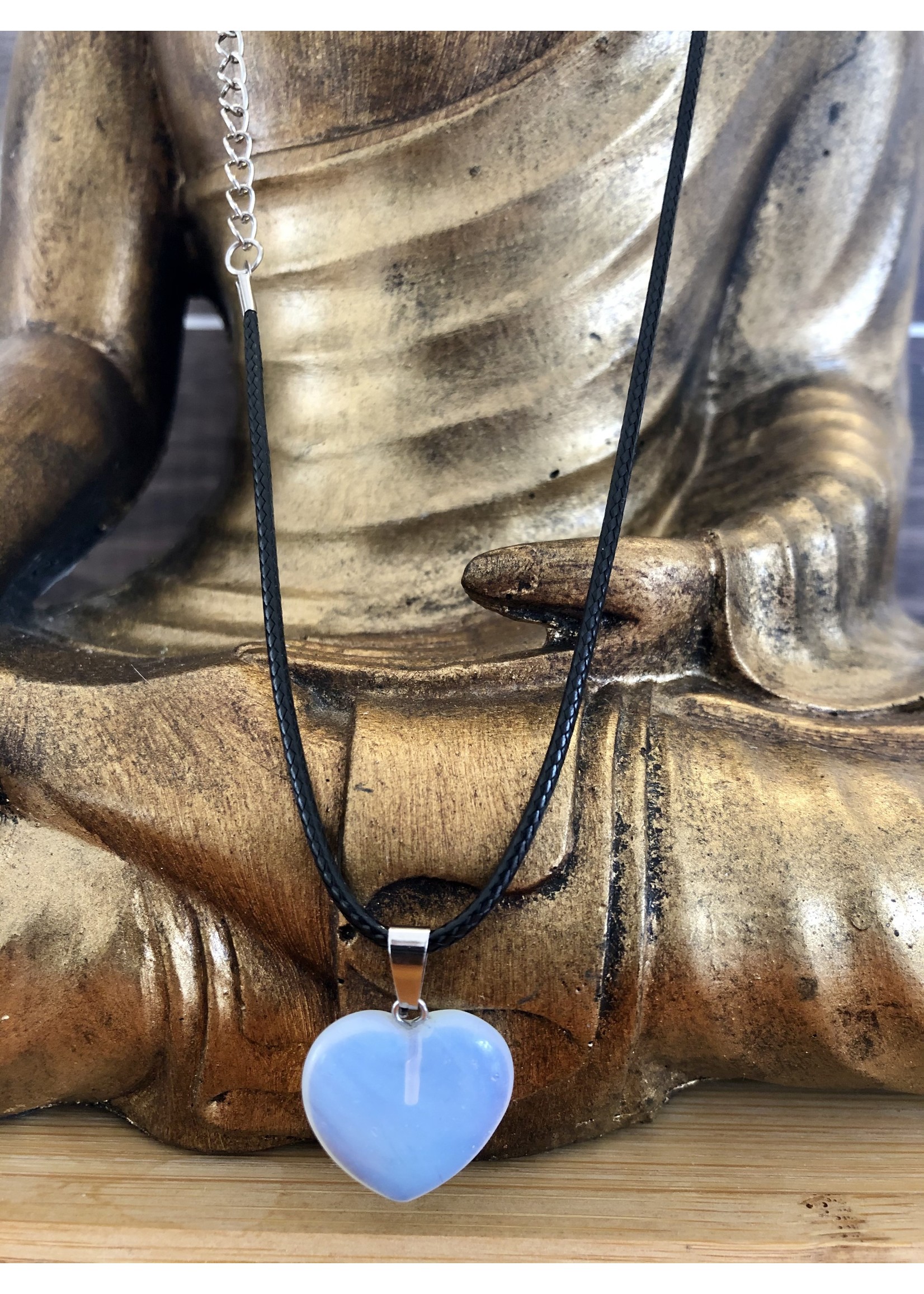 heart necklace opal