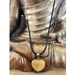 heart necklace yellow jade