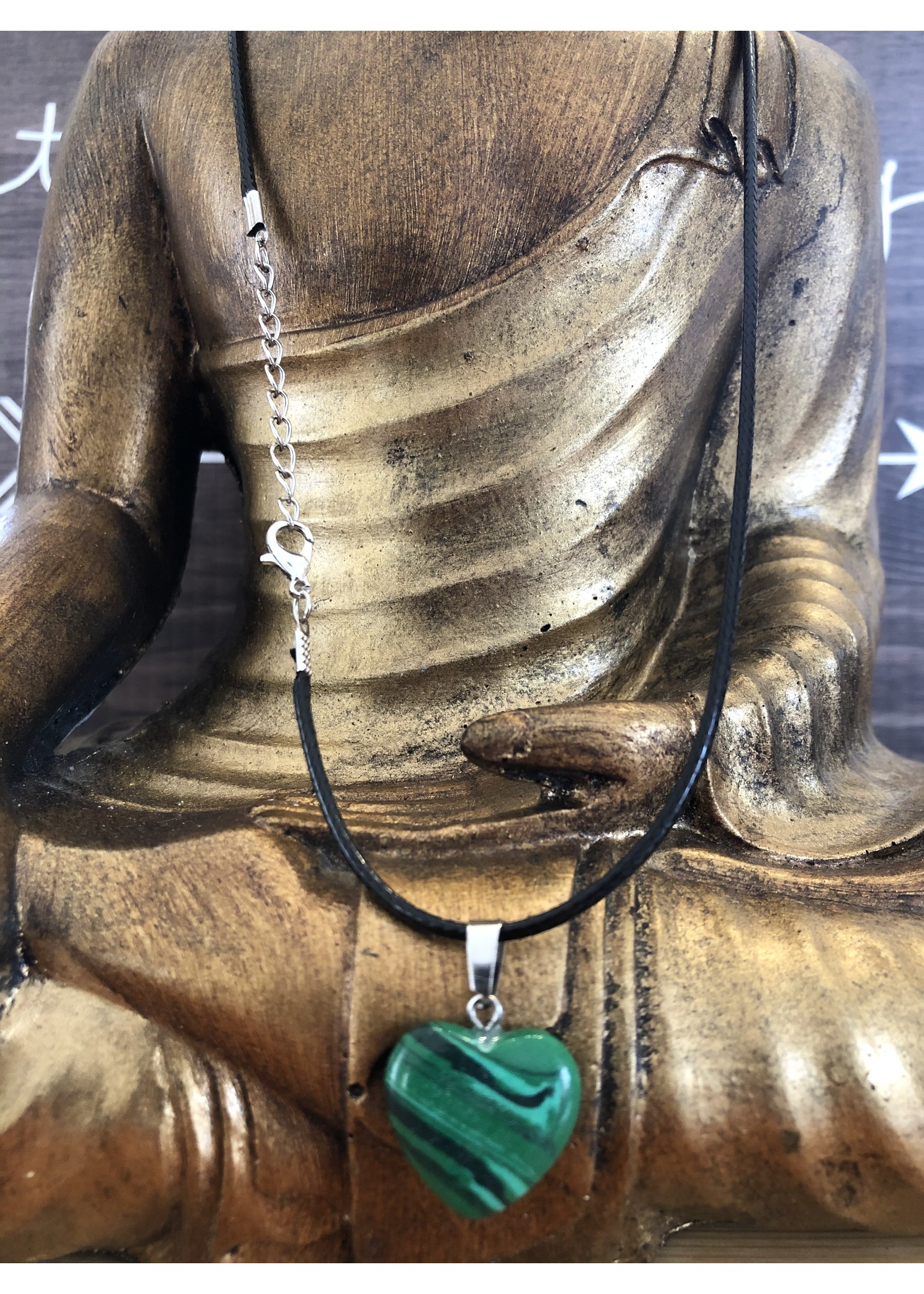 heart necklace malachite