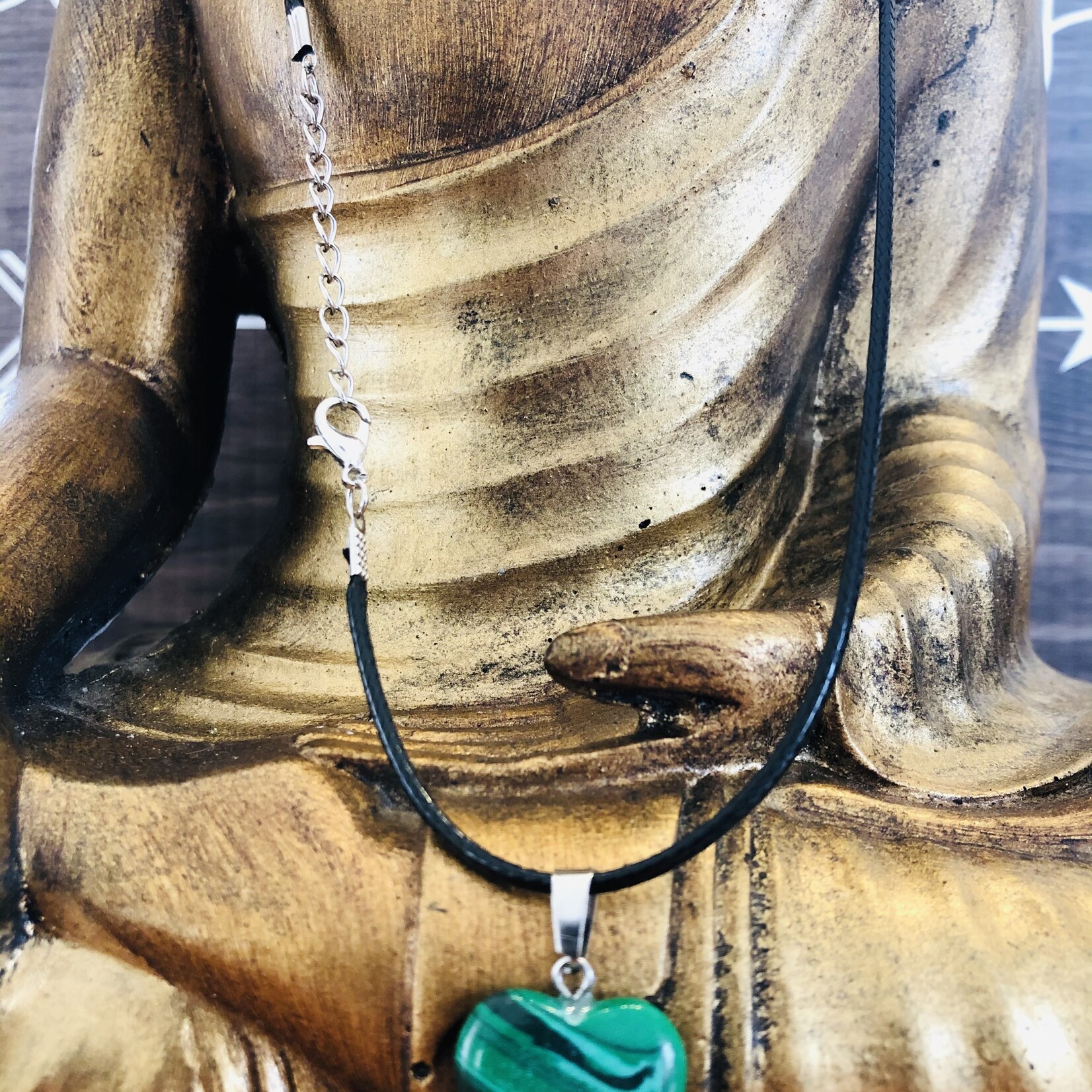 heart necklace malachite