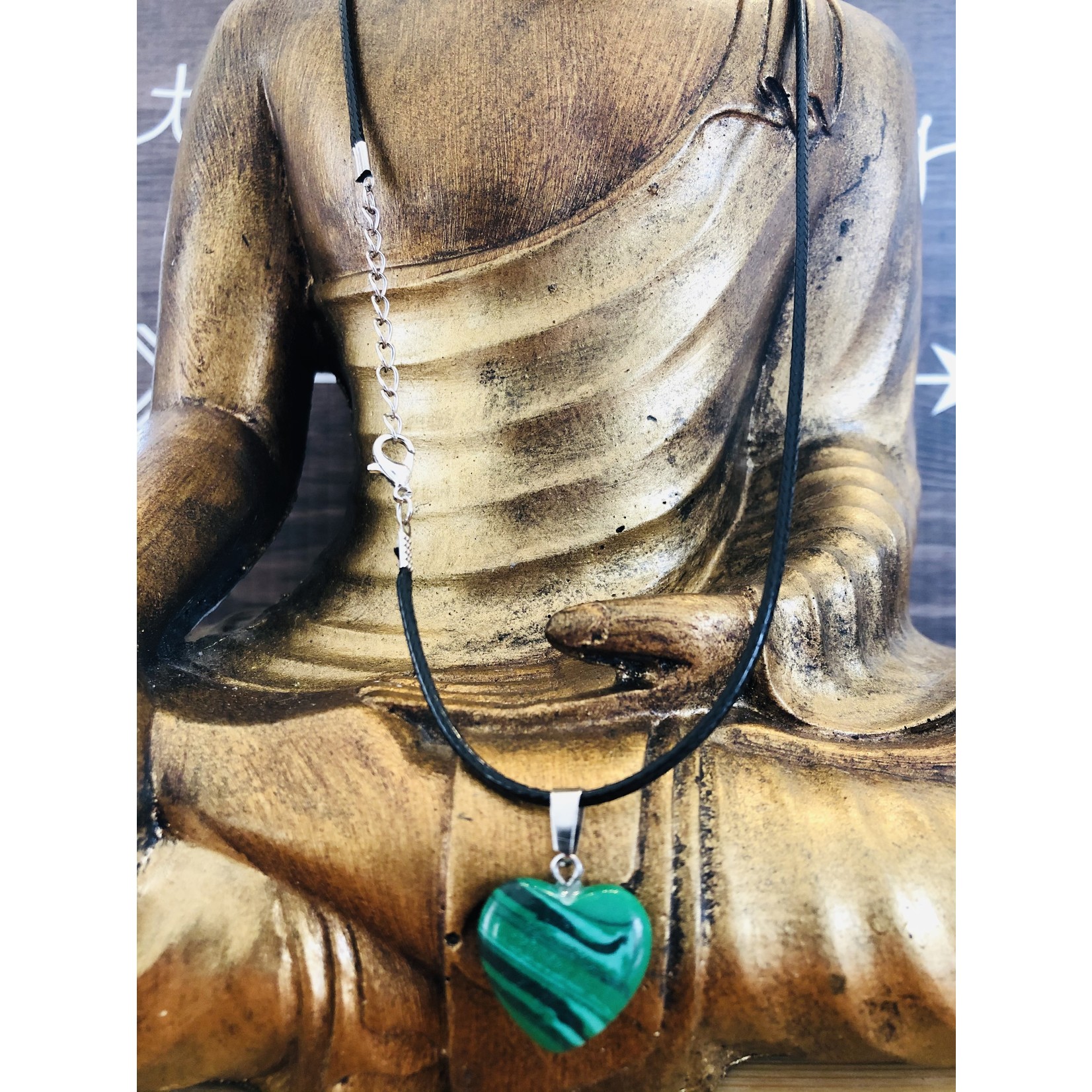 collier cœur malachite