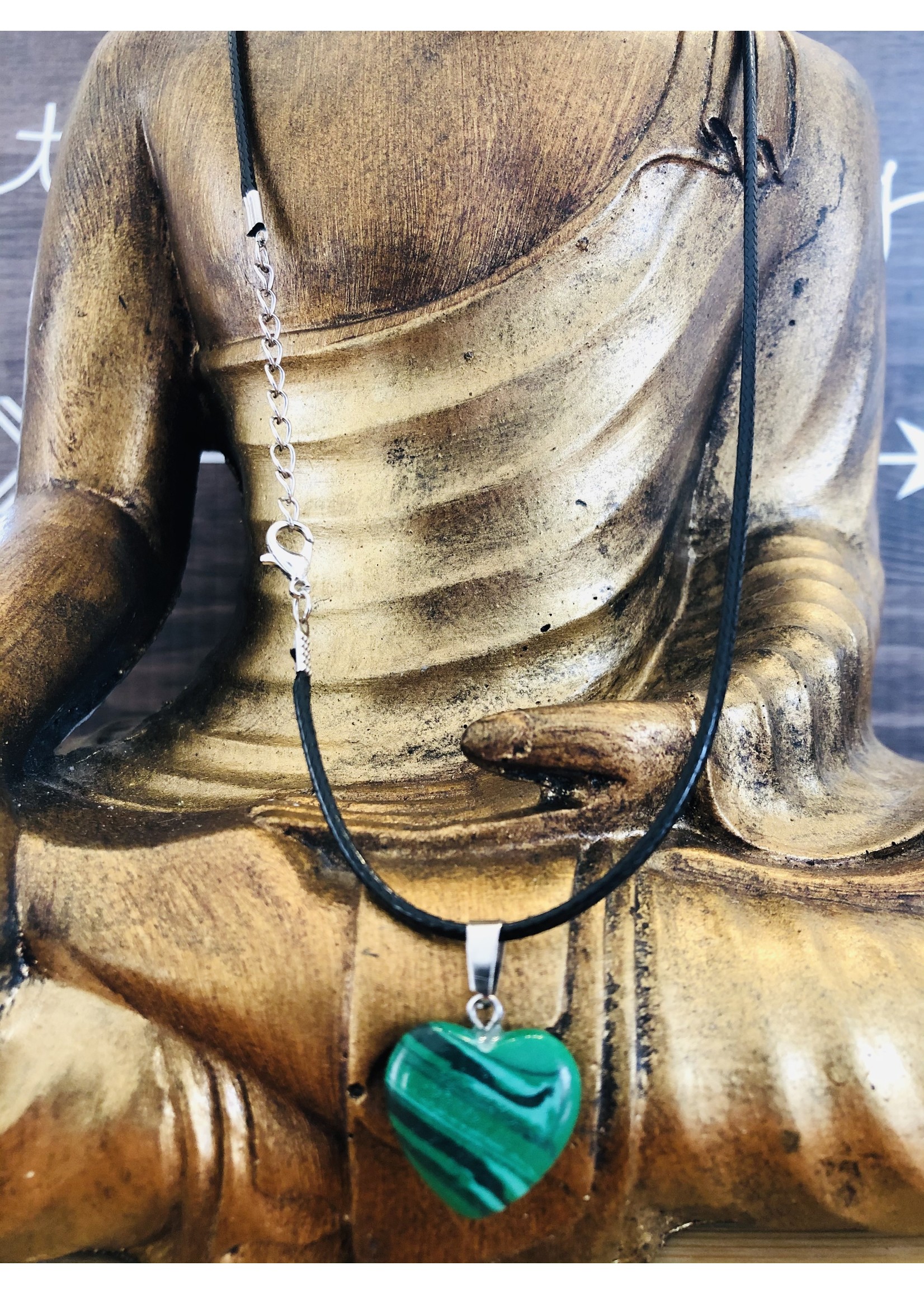 heart necklace malachite