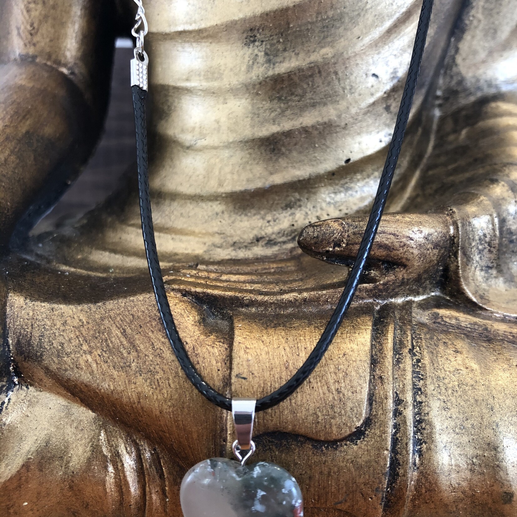 heart necklace bloodstone jasper