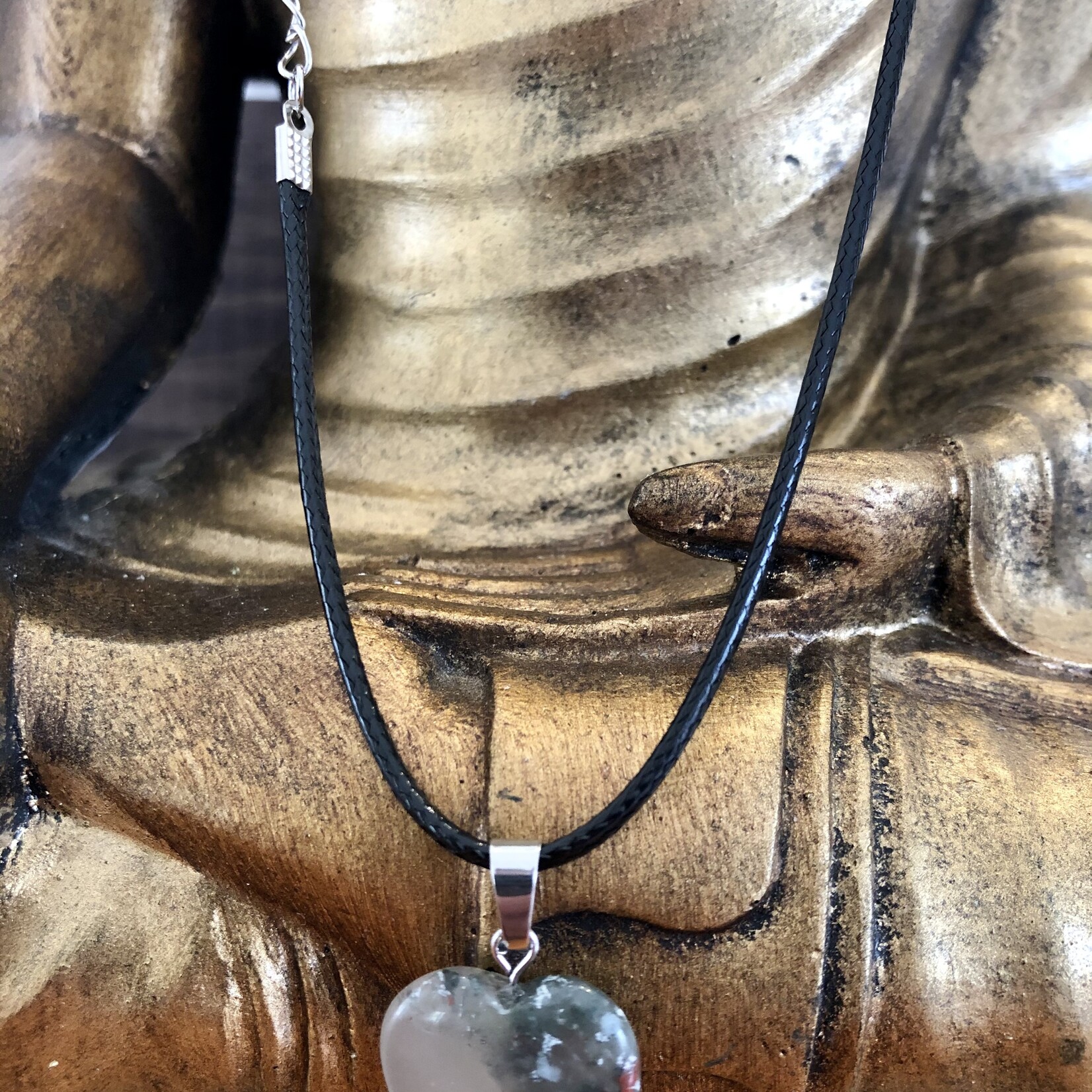 heart necklace bloodstone jasper