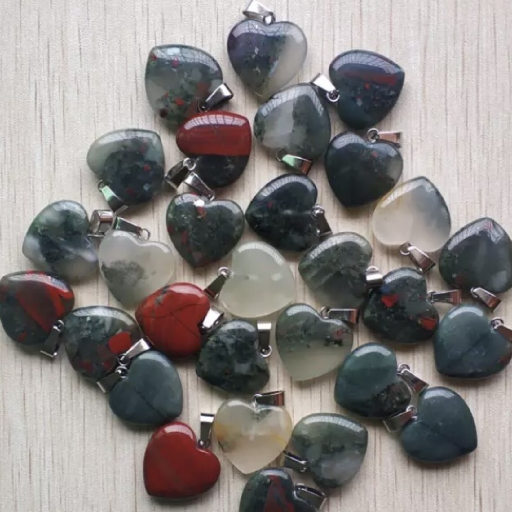 bloodstone jasper pendant-20mm