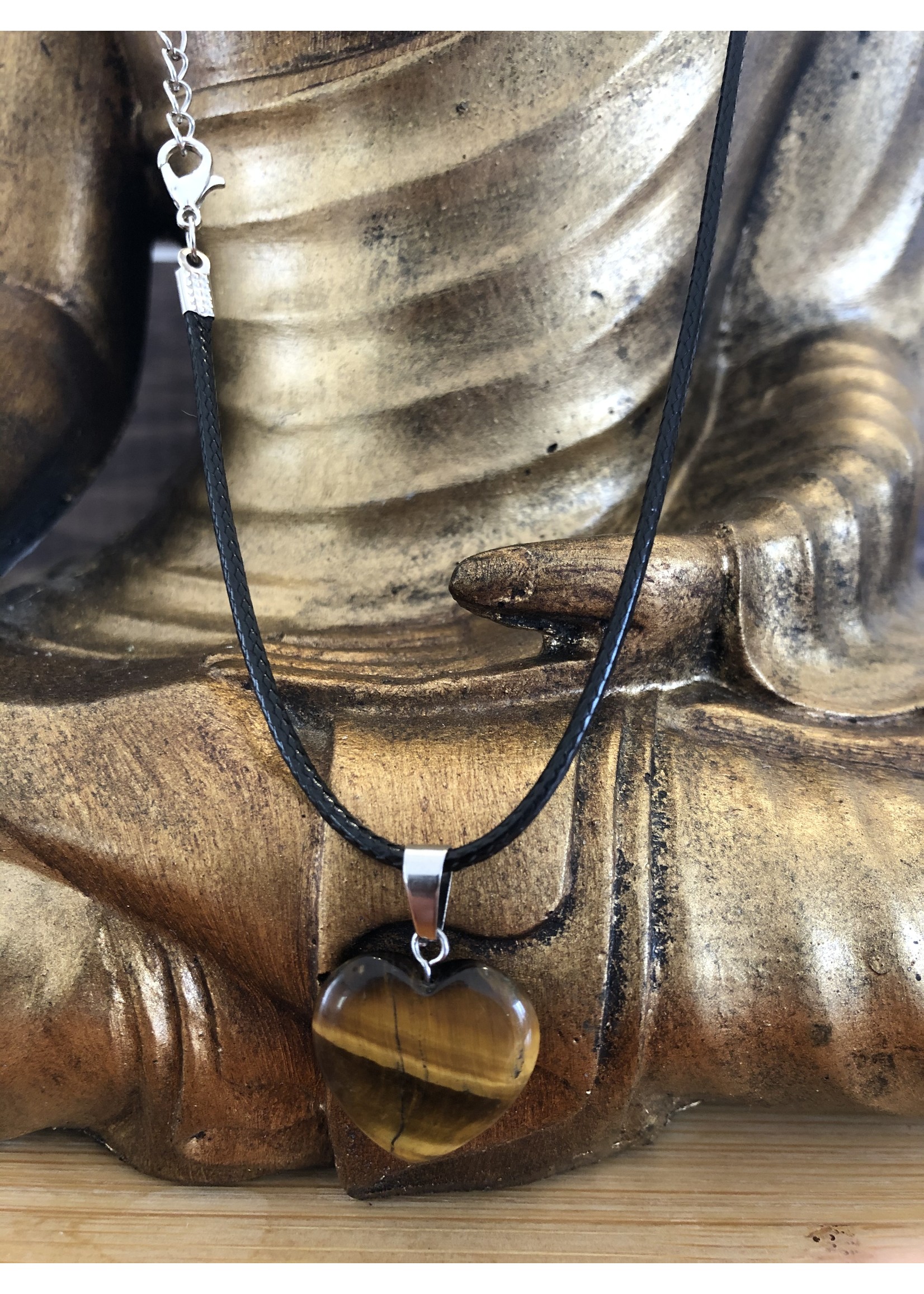 heart necklace tiger eye