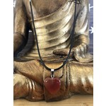 heart necklace red agate