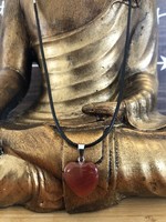 heart necklace red agate