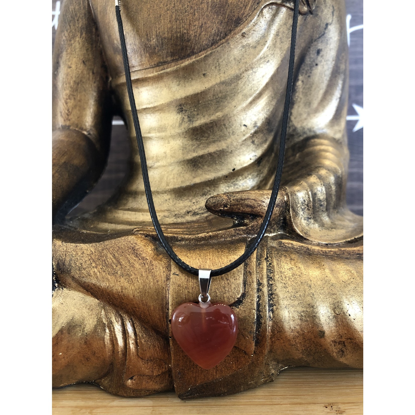 heart necklace red agate