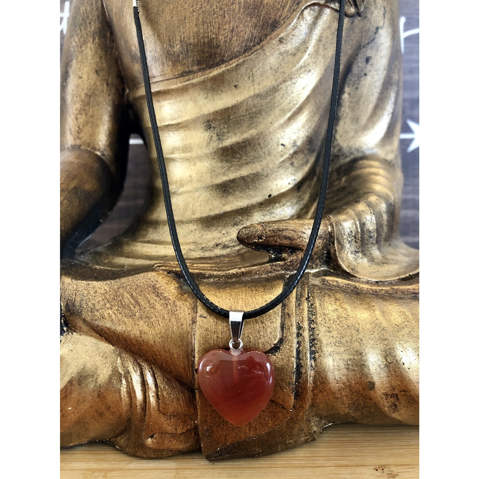 collier cœur agate rouge