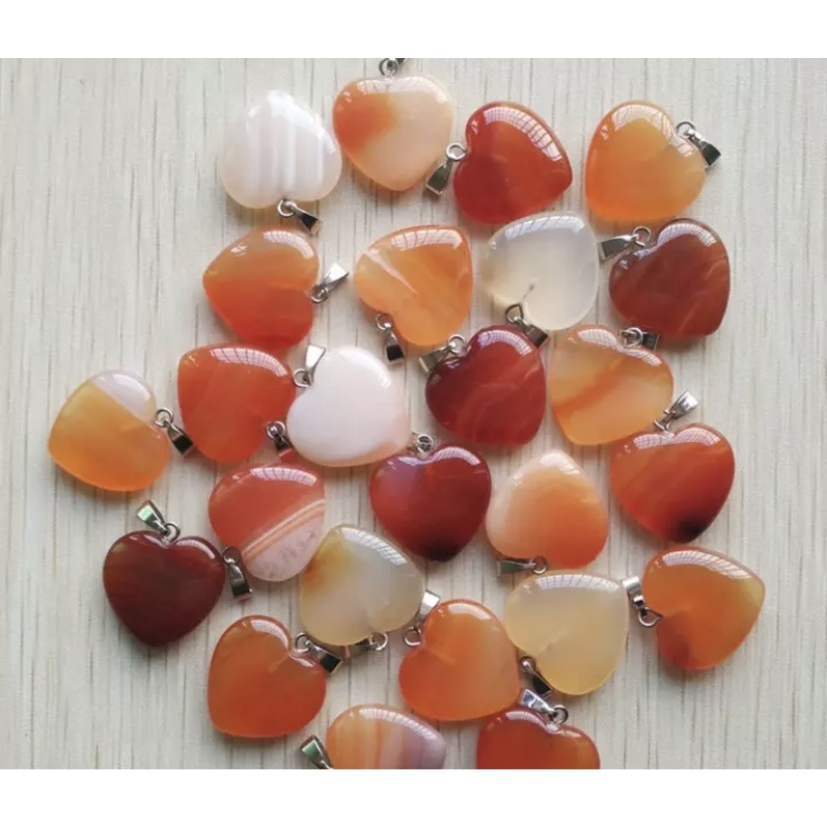 collier cœur agate rouge