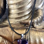 collier cœur agate rayures violettes