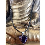 heart necklace stripped violet agate