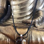 heart necklace coffee agate