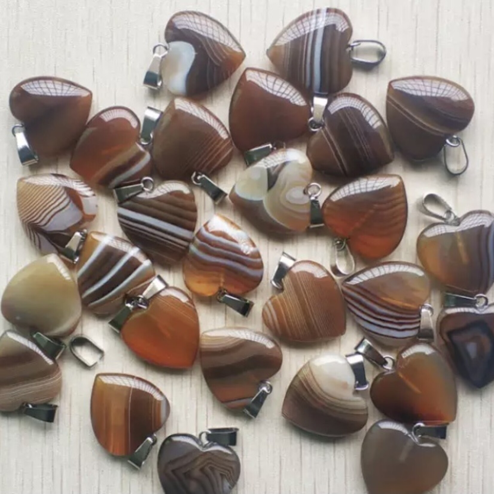 pendentif agate café-20mm